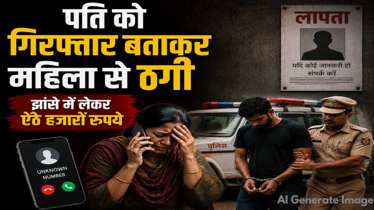 हैरान कर देने वाला मामला: ठगों ने जिस पति को गिरफ्तार बताकर महिला से की ठगी, अब वो लापता, तलाश में जुटी पुलिस