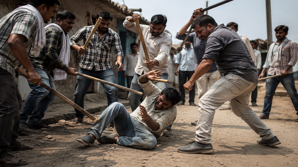 नैना गांव में खूनी संघर्ष: कूरियर संचालक पर लोहे की रॉड और लाठियों से हमला, सिर फोड़ा, चार पर केस दर्ज