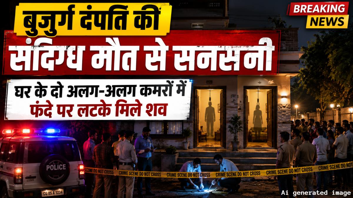 बुजुर्ग दंपति की संदिग्ध मौत से सनसनी: घर के दो अलग-अलग कमरों में फंदे पर लटके मिले शव