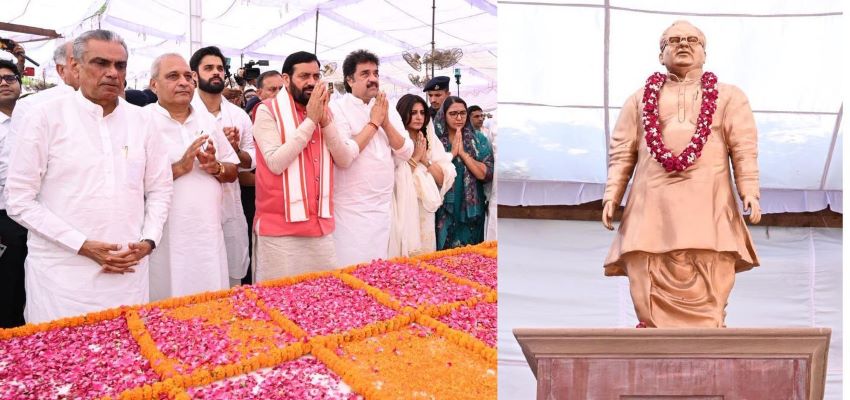 भजनलाल को श्रद्धांजलि देने आदमपुर पहुंचे CM नायब सैनी, जन प्रेरणा स्थल पर किया पौधारोपण