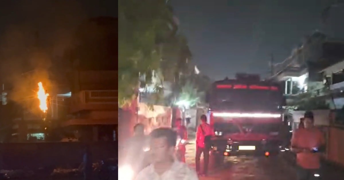 ऊंची-ऊंची लपटें, धमाके जैसी आवाज… सिंचाई कॉलोनी में ट्रांसफार्मर में लगी आग, मचा हड़कंप