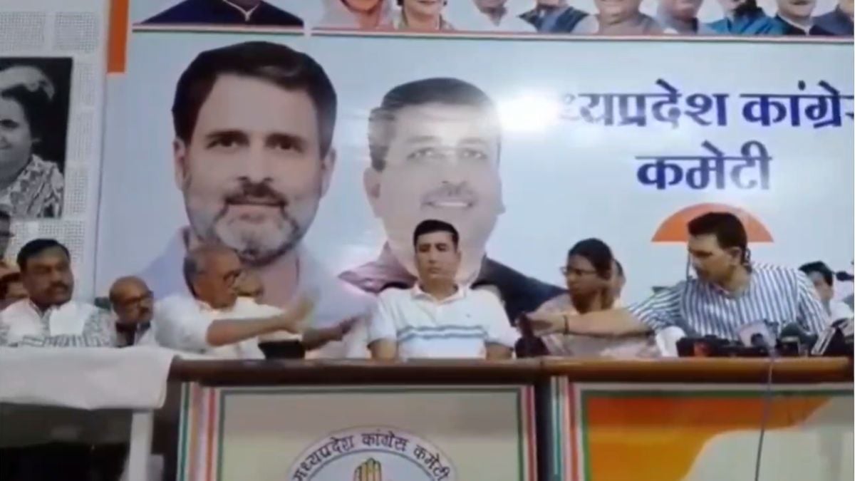 कांग्रेस की प्रेस कॉन्फ्रेंस में हाई वोल्टेज ड्रामा: दिग्विजय और प्रभारी हरीश चौधरी के बीच तनातनी, वीडियो वायरल