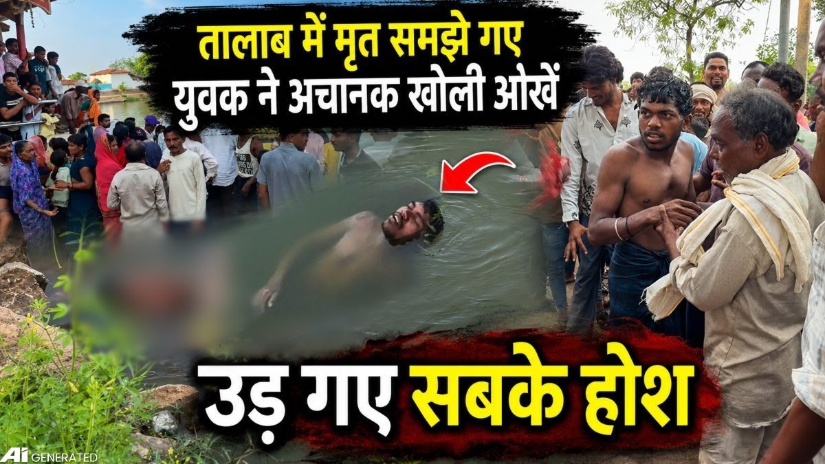 OMG! तालाब में ‘लाश’ बनकर पड़ा था युवक, बाहर निकालने पहुंची पुलिस तो उड़ गए होश, देखें VIDEO…