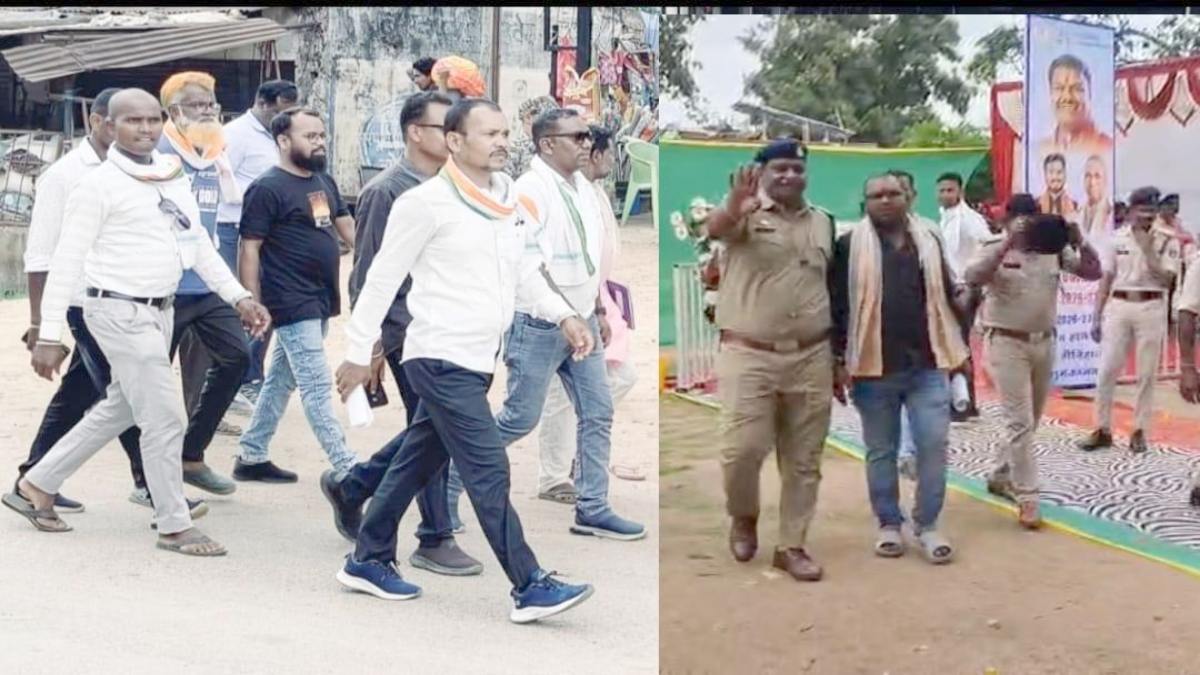 शाला प्रवेशोत्सव में बवाल : सांसद को काला झंडा दिखाने से पहले कांग्रेस नेता नजरबंद, काला शर्ट पहनने पर भाजयुमो नेता भी रोके गए