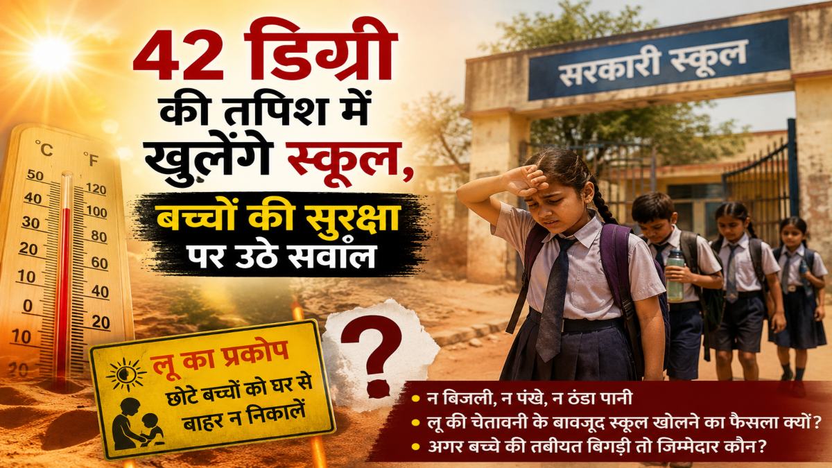 42 डिग्री की तपिश में कल से खुलेंगे स्कूल : पालकों ने किया विरोध, बच्चों की सुरक्षा पर उठाए सवाल, कहा – बच्चे को कुछ हो गया तो कौन होगा जिम्मेदार?