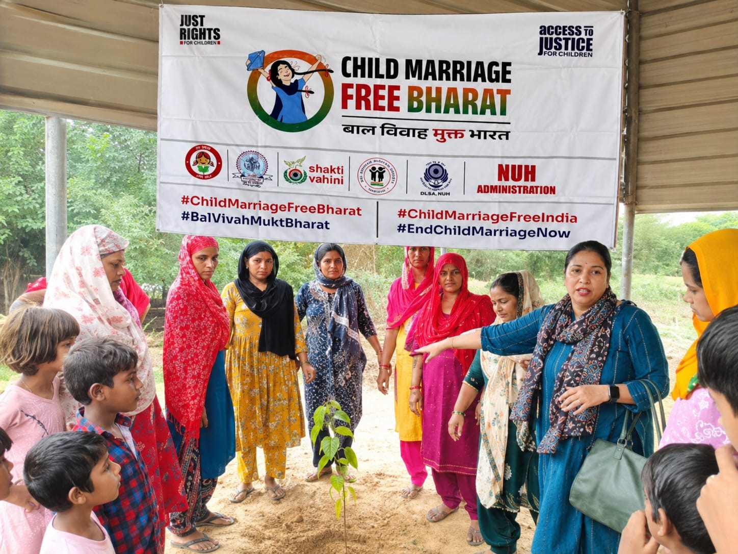 नूंह: पर्यावरण संरक्षण और बाल विवाह के खिलाफ शक्ति वाहिनी टीम का अनोखा अभियान