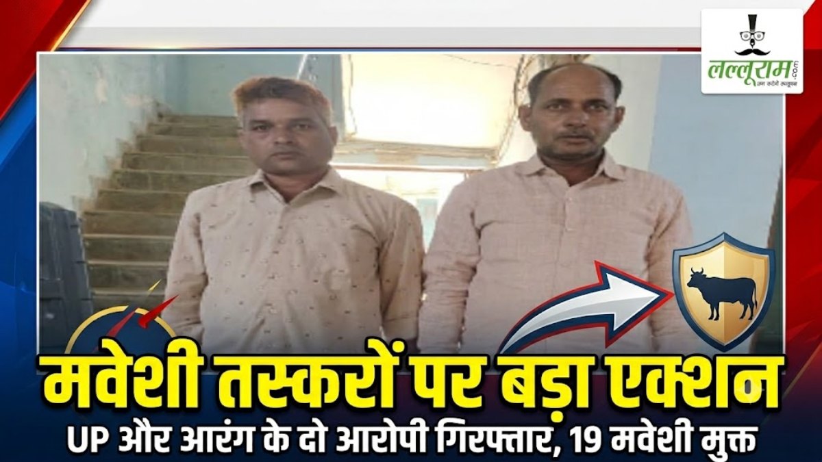 मवेशी तस्करों पर बड़ा एक्शन: पुलिस ने फिल्मी स्टाइल में घेराबंदी कर दो आरोपी को पकड़ा, माजदा गाड़ी से 19 गोवंश बरामद