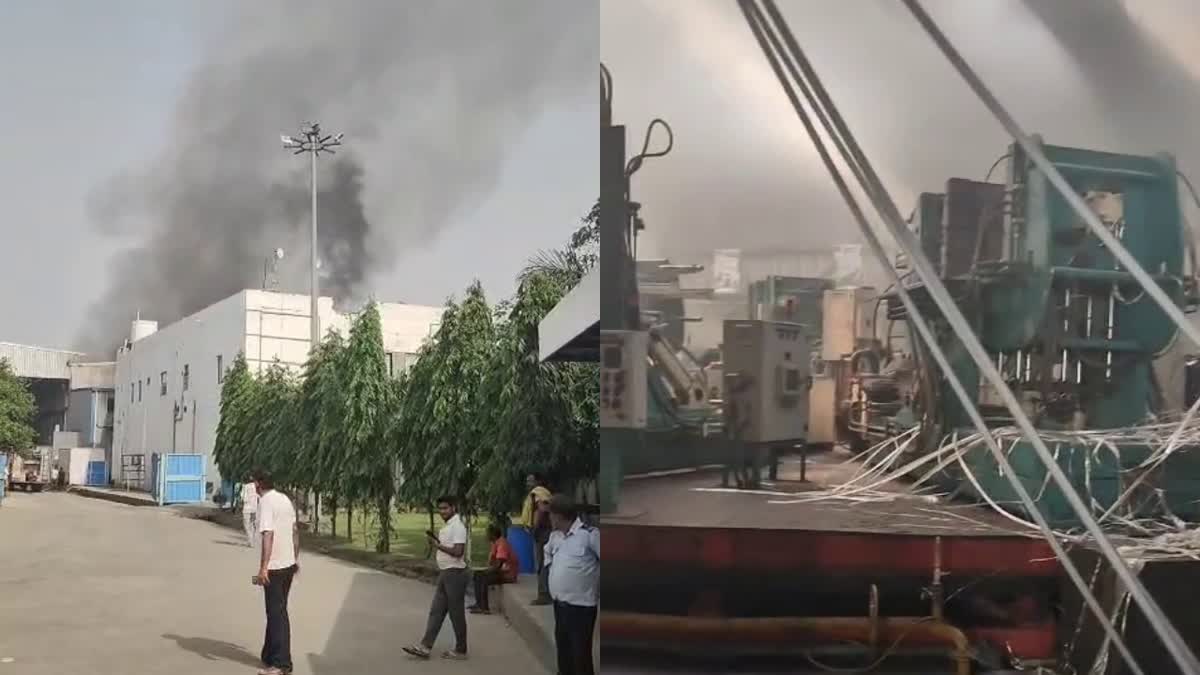 रेवाड़ी: बाइक शॉकर फैक्ट्री में लगी भीषण आग, मशीनें और लाखों का माल राख