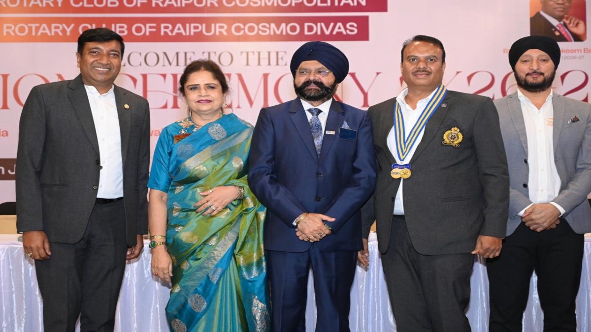 रोटरी वर्ष 2026-27: रोटरी क्लब ऑफ रायपुर कॉस्मोपॉलिटन, इनर व्हील एवं कॉस्मो दिवास का स्थापना समारोह संपन्न