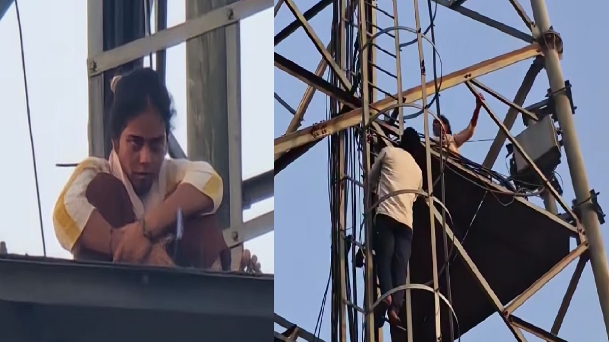 पति के अवैध संबंध से नाराज होकर मोबाइल टावर पर चढ़ी महिला, काफी देर तक चला हाई वोल्टेज ड्रामा