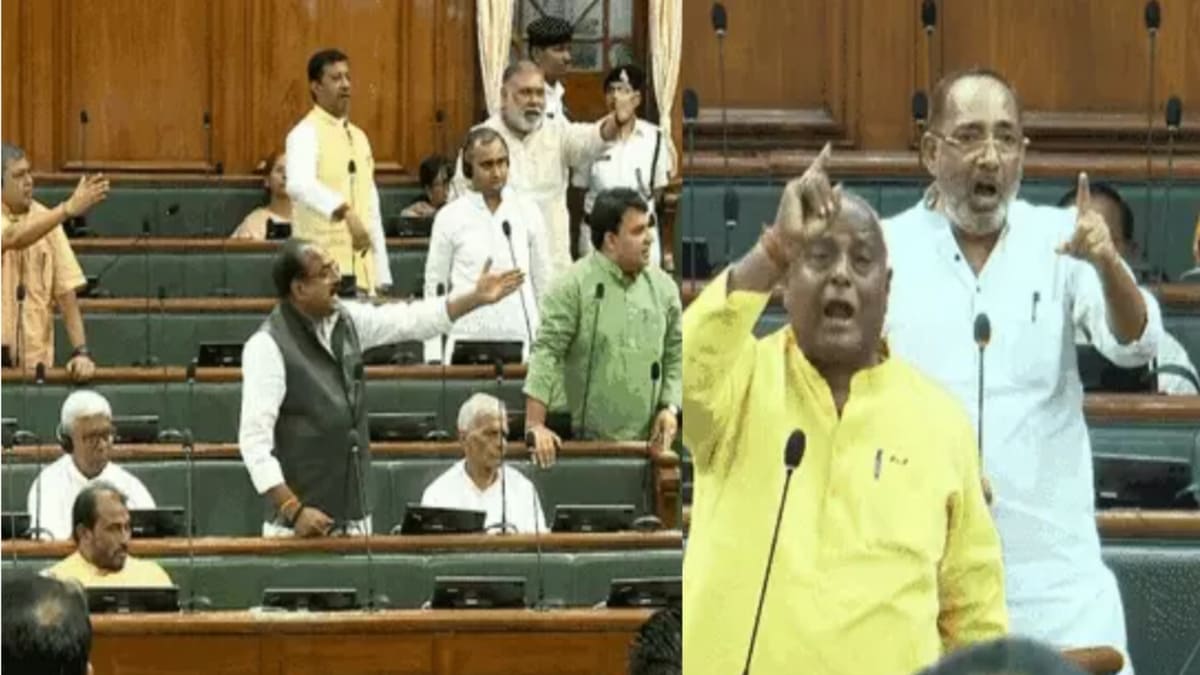 बिहार विधानसभा में जबरदस्त हंगामा, लाठीचार्ज पर भिड़े सत्ता-विपक्ष के विधायक, मार्शल ने बचाया