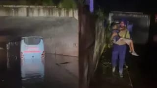 पठानकोट में बारिश का कहर: पानी से भरे पुल के नीचे फंसी 55 श्रद्धालुओं से भरी बस, हेल्पलाइन से बची जान