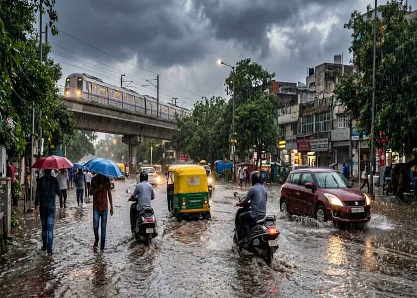 Delhi Weather: दिल्ली-NCR में झमाझम बारिश से मौसम हुआ सुहाना, कई इलाकों में जलभराव; तापमान में आई गिरावट