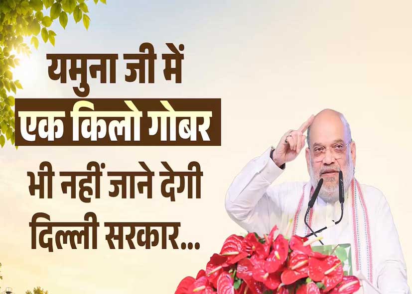 अमित शाह का केजरीवाल सरकार पर हमला, बोले- ‘हर दिन 1500 मीट्रिक टन गोबर यमुना में डालना बड़ा पाप’