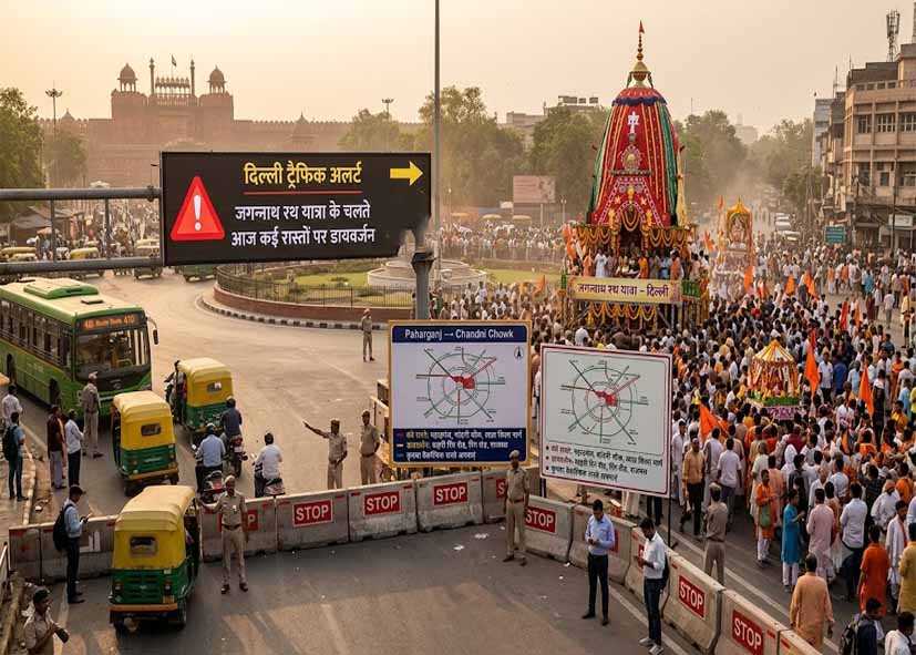 दिल्ली ट्रैफिक अलर्ट: जगन्नाथ रथ यात्रा के चलते आज कई रास्तों पर रहेगा डायवर्जन, देखें एडवाइजरी