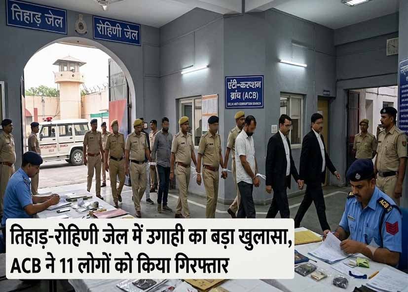 तिहाड़-रोहिणी जेल में उगाही का बड़ा खुलासा, ACB ने 11 लोगों को किया गिरफ्तार