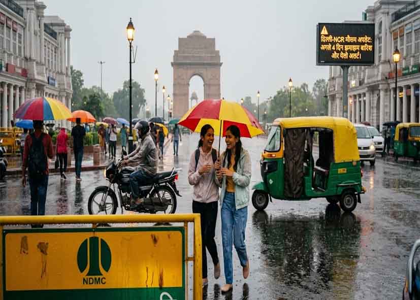 Delhi Weather: दिल्ली-NCR में झमाझम बारिश से मौसम हुआ सुहाना, अगले 4 दिन येलो अलर्ट