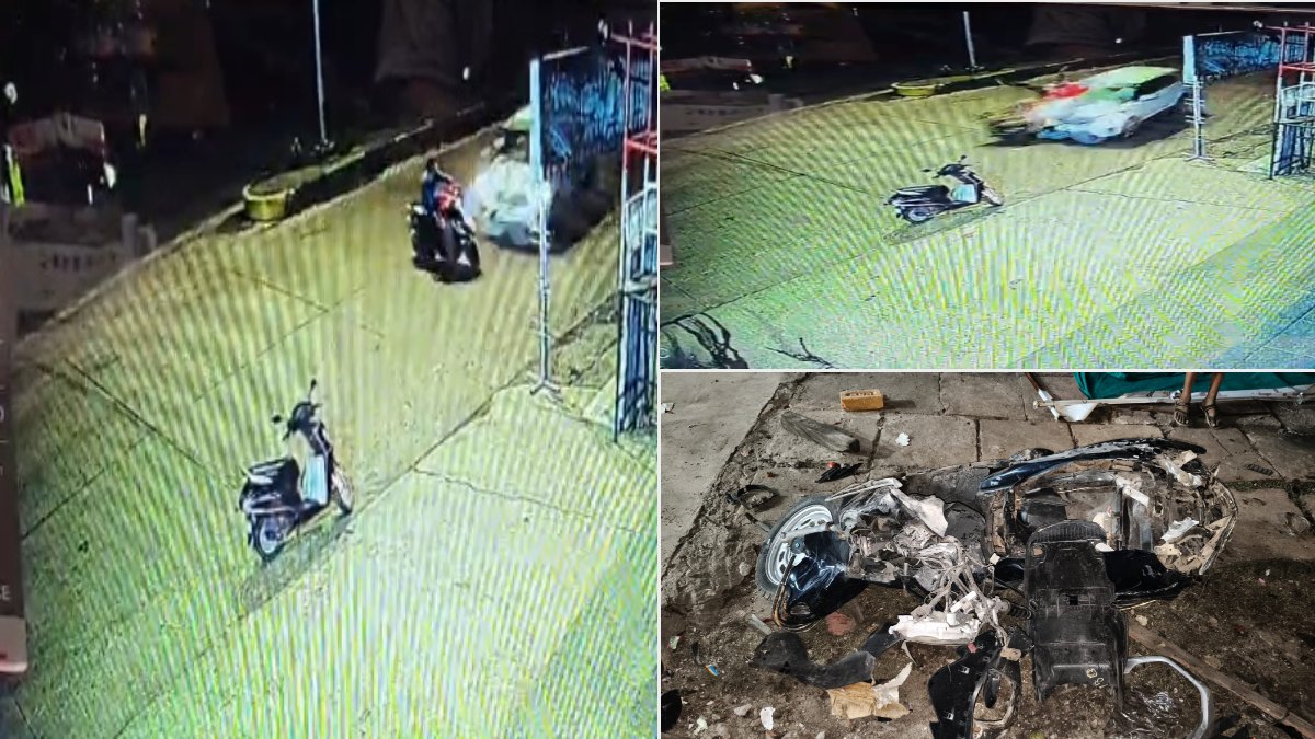 स्कूटी सवार की दर्दनाक मौत, तेज रफ्तार कार ने मारी टक्कर, हादसे CCTV फुटेज आया सामने