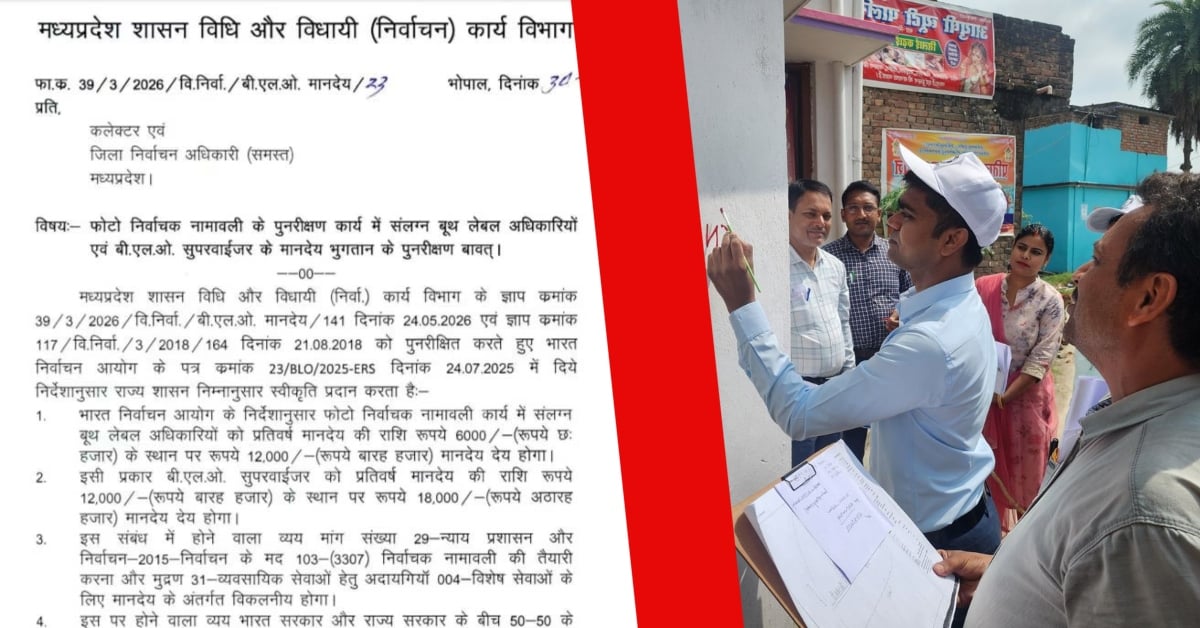 BLO के लिए खुशखबरी! मतदान सूची के कर्मचारियों का बढ़ा मानदेय, अब मिलेंगे 12 हजार