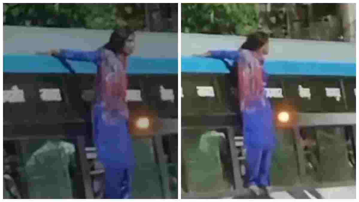 बस स्टैंड में महिला का हाई वोल्टेज ड्रामा: बस की खिड़की पर चढ़कर खुद को बताया ‘देवी’ का अवतार, हंगामा देख जुटी लोगों की भीड़  