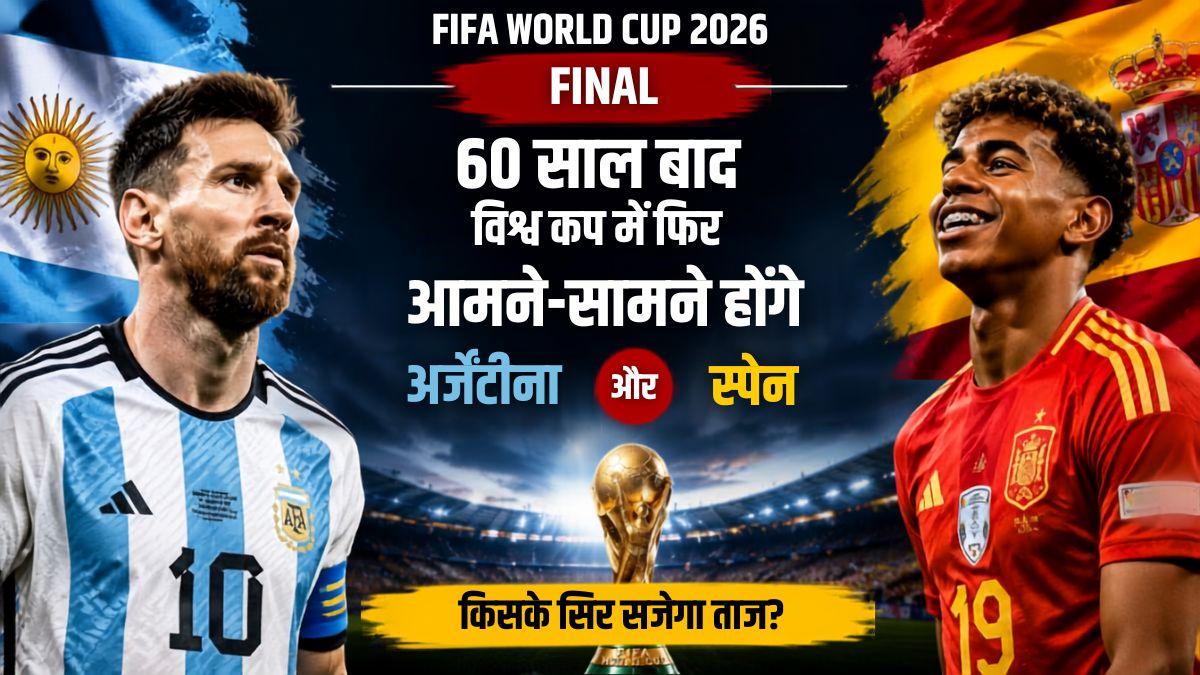 FIFA World Cup 2026 Final: 60 साल बाद विश्व कप में फिर आमने-सामने होंगे अर्जेंटीना और स्पेन, किसके सिर सजेगा ताज? जानें हेड-टू-हेड रिकॉर्ड