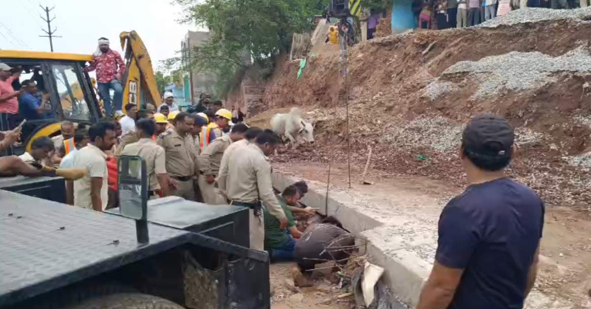 पहाड़ी किनारे बनी दीवार भरभराकर गिरी: मलबे में दबने से महिला की मौत, 2 की हालत गंभीर