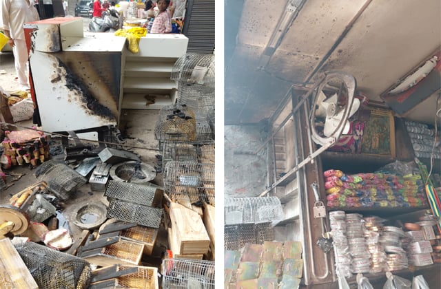 लुधियाना के साबुन बाजार में सिलेंडर फटने से दुकान में लगी भीषण आग, मची भगदड़