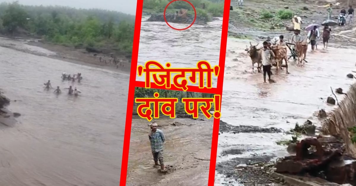 उफनती कुंदा नदी में ‘जिंदगी’ दांव पर! जान जोखिम में डालकर स्कूल जाने को मजबूर मासूम, वायरल वीडियो ने खोली सिस्टम की पोल