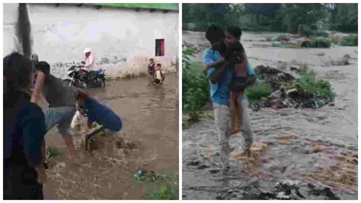 स्कूल की छुट्टी के बाद मौत से सामना: बारिश के पानी में बहा छात्र, उफनते पानी में ग्रामीण बने फरिश्ता   