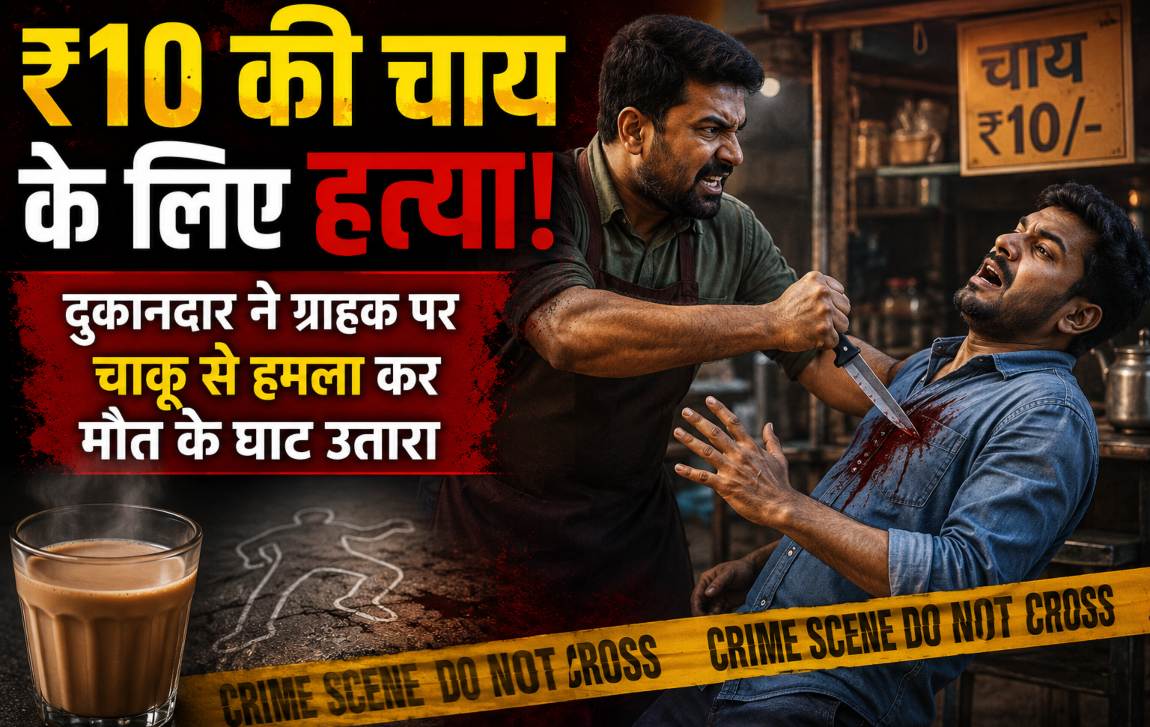 ₹10 की चाय के लिए हत्या: दुकानदार ने ग्राहक पर चाकू से हमला कर मौत के घाट उतारा