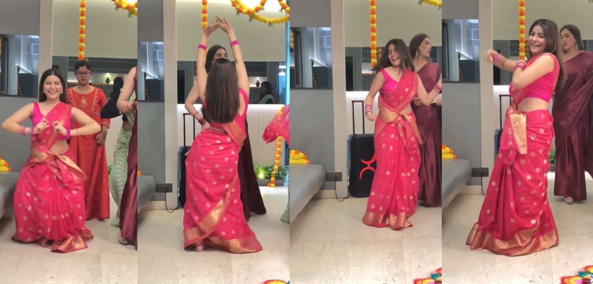 हुस्न और गुलाबी साड़ी का जानलेवा कॉम्बिनेशनः छम्मक छल्लो गाने पर ‘भाभी जी’ का जलवा, ठुमकों और कातिल एक्सप्रेशंस ने लूटी इंटरनेट की महफिल