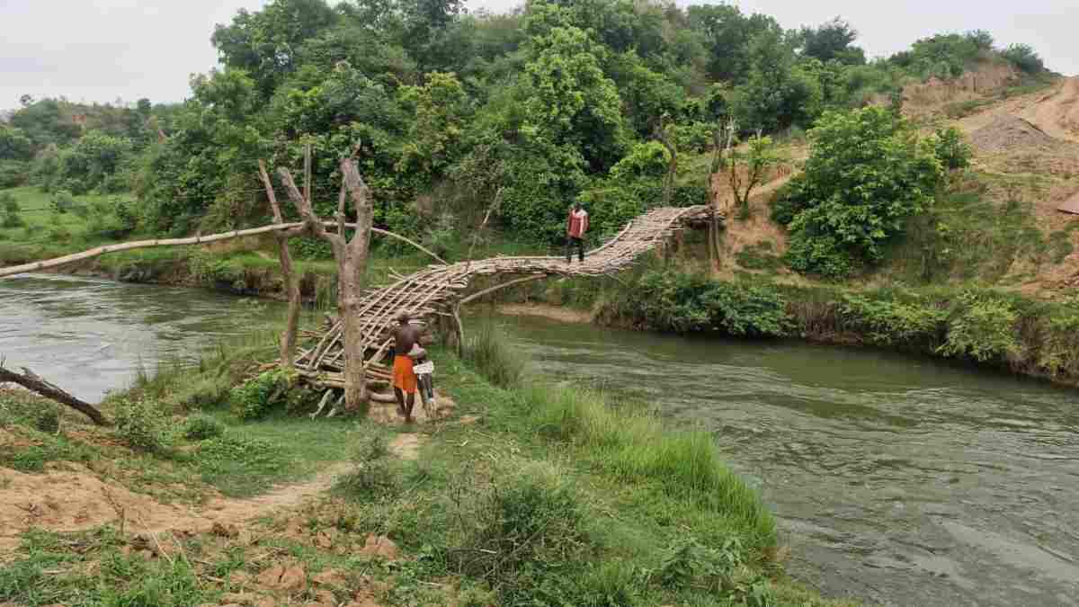 सड़क नहीं, पुल भी नहीं… तो ग्रामीणों ने खुद बना डाला लकड़ी का पुल, रोज़ मौत को मात देकर गुजरते हैं लोग