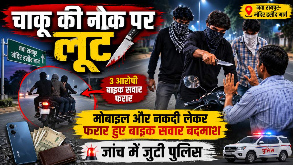 मंत्रालय कर्मी से चाकू की नोक पर लूट, मोबाइल और नकदी लेकर फरार हुए बाइक सवार बदमाश, जांच में जुटी पुलिस