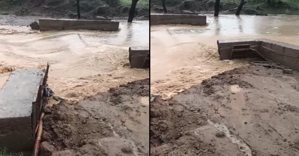 किसने किया घटिया निर्माण ? पहली ही बारिश में बह गए दो चेकडैम, गुणवत्ता पर उठे सवाल