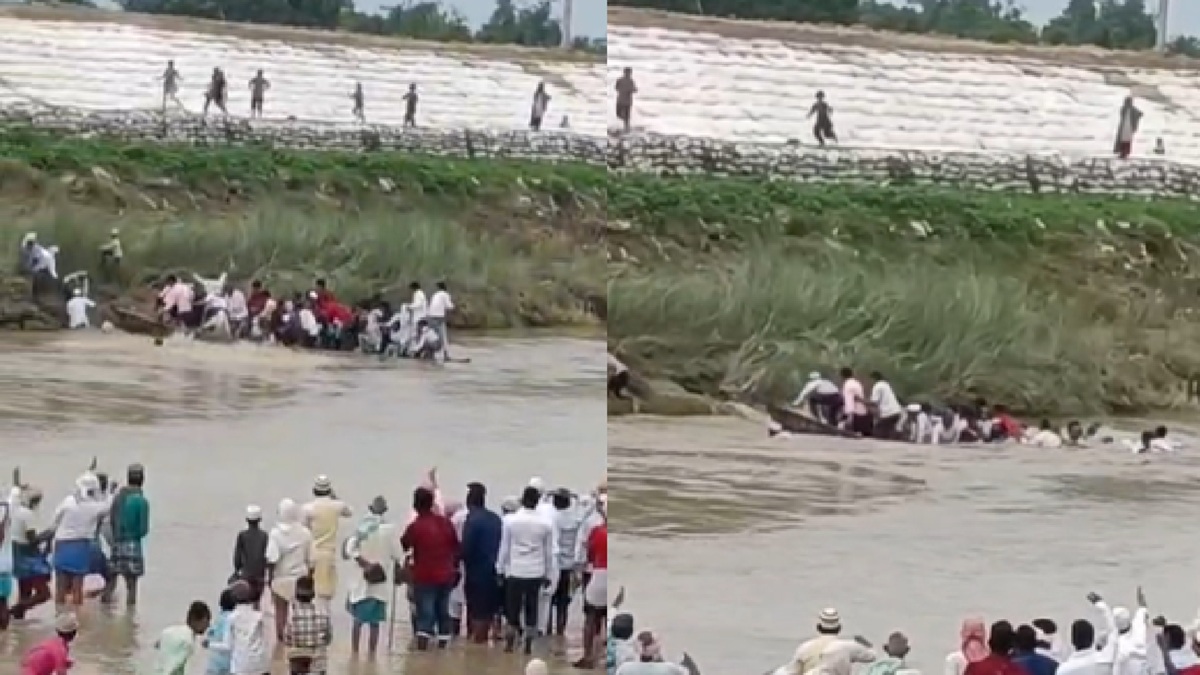 सीतामढ़ी में टला बड़ा नाव हादसा, 40 यात्रियों से भरी नाव बागमती नदी में पलटी