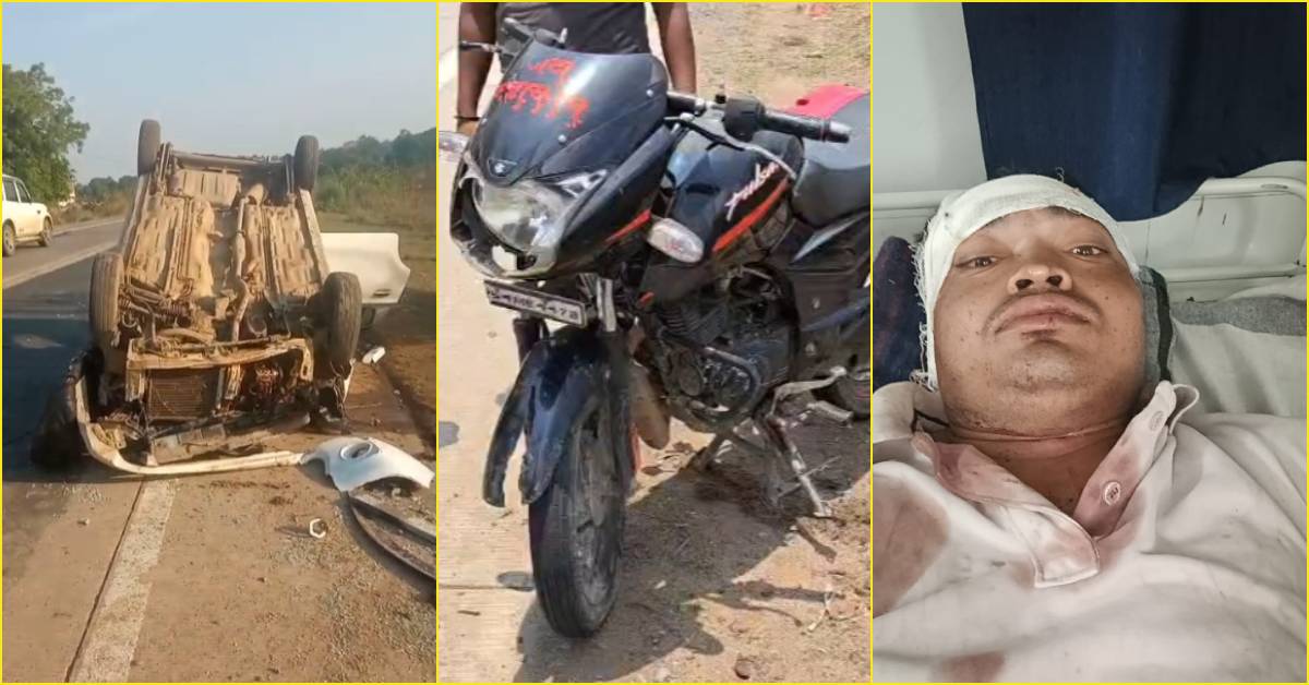 रेलवे कर्मी की ऑल्टो ने बाइक को उड़ाया; राजस्व कर्मचारी की हालत गंभीर, नागपुर रेफर