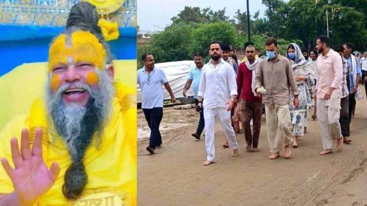 गुरु पूर्णिमा से पहले वृंदावन में नजर आए विराट-अनुष्का: कीचड़ भरे रास्ते पर नंगे पैर चलकर प्रेमानंद महाराज का आशीर्वाद लेने पहुंचे, ‘राधे-राधे’ कहकर जीता फैंस दिल, देखें VIDEO