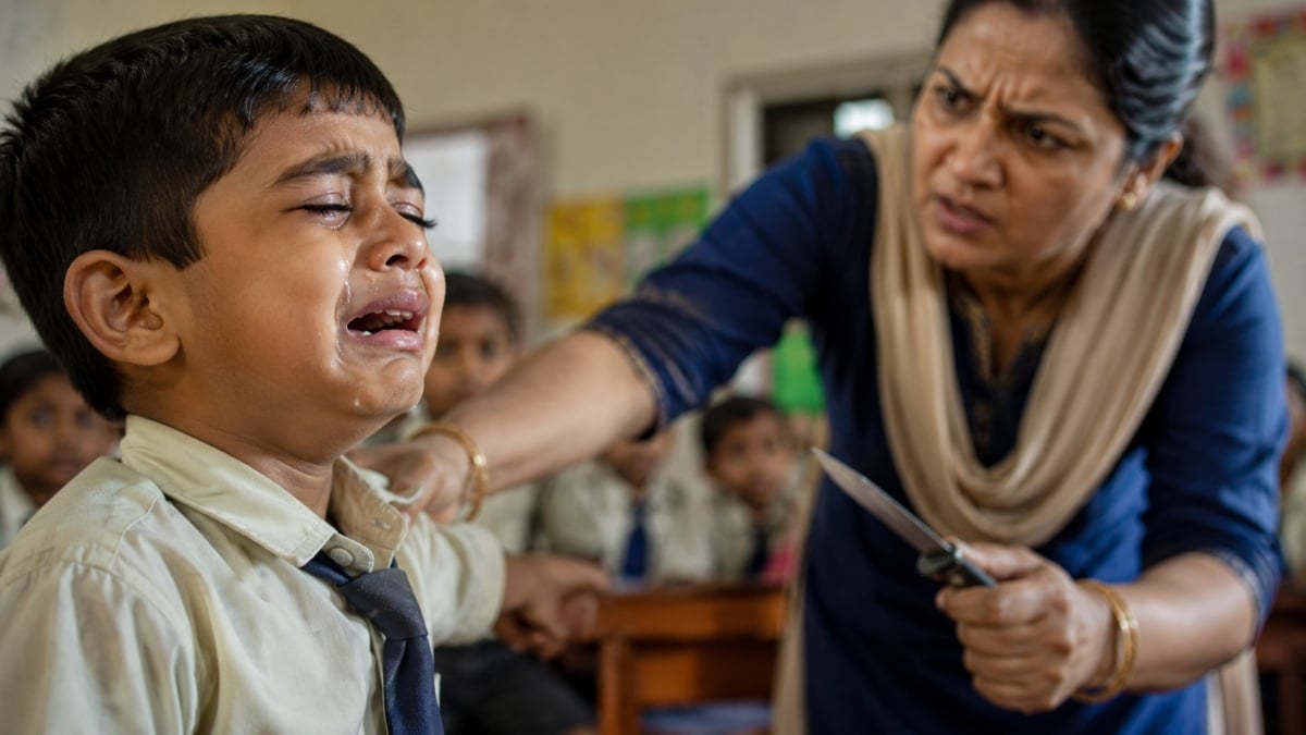 वाराणसी के स्कूल में मासूम संग हैवानियत! टॉयलेट करने पर नर्सरी छात्र का प्राइवेट पार्ट गर्म चाकू से जलाने का आरोप