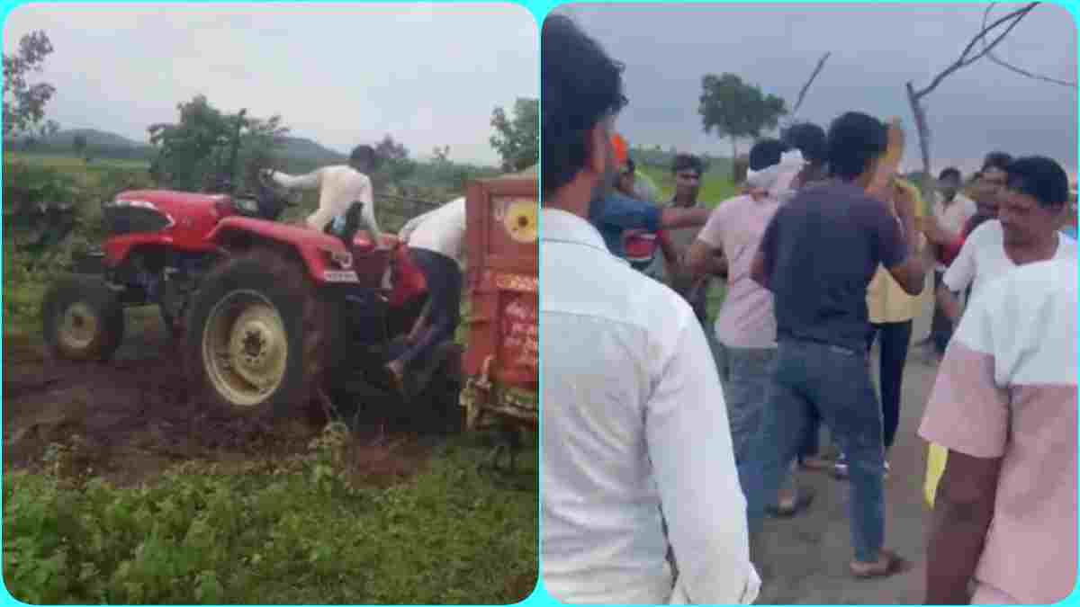 अवैध रेत परिवहन पर भड़का ग्रामीणों का गुस्सा, ट्रैक्टर चालक की पिटाई, VIDEO वायरल