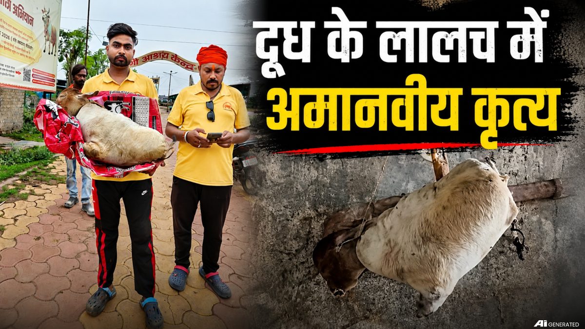 मर गई इंसानियत! दूध निकालने के लालच में अमानवीय कृत्य, मृत बछड़े में भूसा भरकर गाय के सामने लटकाया