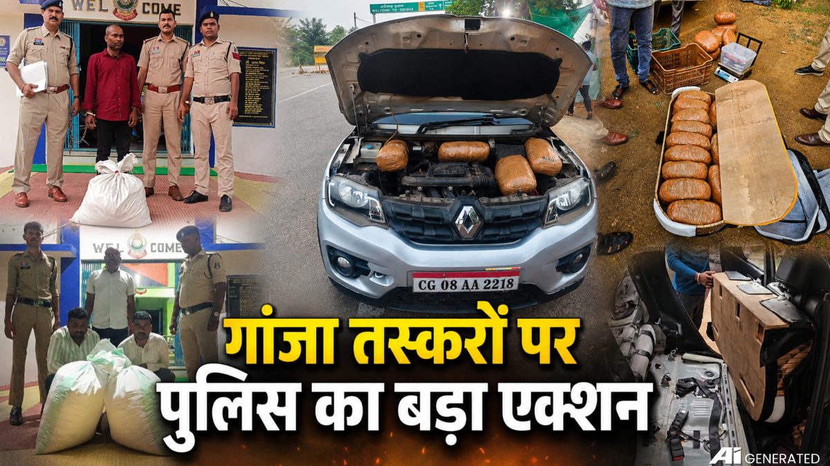 शातिर तस्करों का प्लान फेल: कारों में छिपाकर ओडिशा से महाराष्ट्र ले जा रहे थे लाखों का गांजा, छत्तीसगढ़ में एंट्री करते ही 3 आरोपी गिरफ्तार