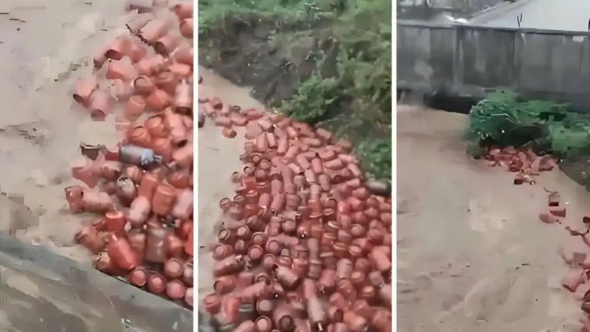 महाराष्ट्र के पातालगंगा नदी में बहे 3000 गैस सिलेंडर, कलेक्टर ने जारी की सख्त चेतावनी