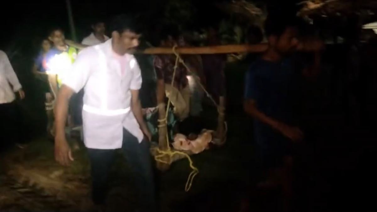 VIDEO: सड़क के अभाव में गांव तक नहीं पहुंच सकी एम्बुलेंस, 7 किलोमीटर खाट पर मरीज को ढोने को मजबूर हुए ग्रामीण