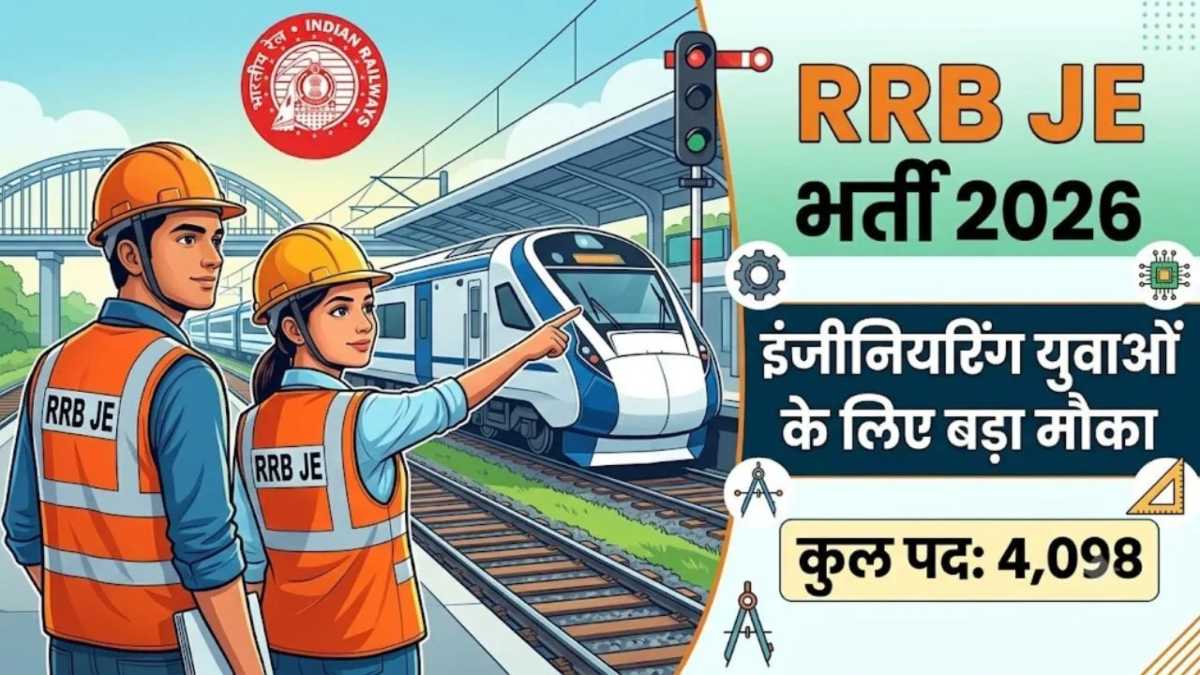 RRB JE Recruitment 2026 : रेलवे में 4,098 पदों पर बंपर भर्ती, 35,400 रुपए शुरुआती सैलरी, जानें आवेदन प्रक्रिया