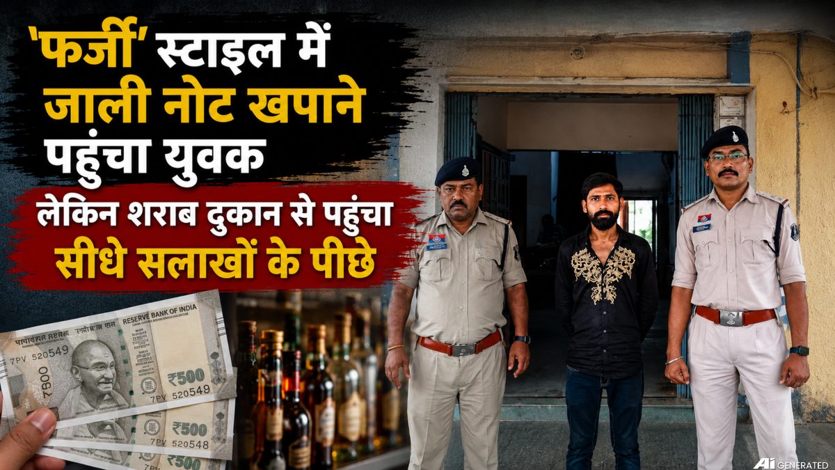‘फर्जी’ वेब सीरीज जैसी कहानी: नकली नोट से शराब खरीदने पहुंचा युवक, 500 के जाली नोटों के साथ पुलिस ने दबोचा