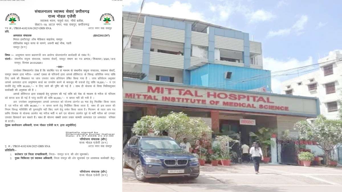 खबर का असर : मित्तल हॉस्पिटल पर बड़ी कार्रवाई, तीन माह के लिए आयुष्मान योजना से निलंबित