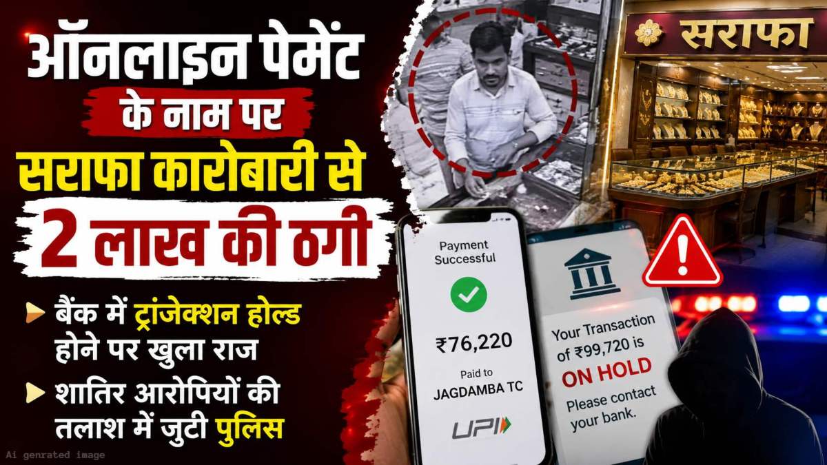 ऑनलाइन पेमेंट के नाम पर सराफा कारोबारी से 2 लाख की ठगी: बैंक में ट्रांजेक्शन होल्ड होने पर खुला राज, शातिर आरोपियों की तलाश में जुटी पुलिस