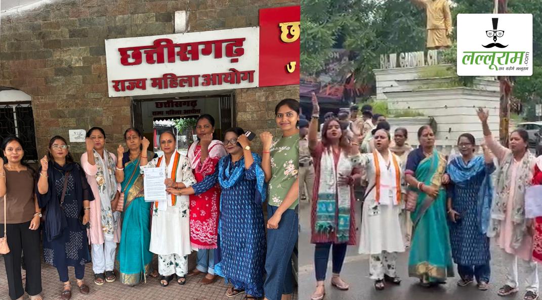 जंतर-मंतर की महिला प्रदर्शनकारियों पर कथित आपत्तिजनक बयानों के खिलाफ महिला कांग्रेस का विरोध, कंगना रनौत और टी.जी. मोहनदास के विरुद्ध महिला आयोग में शिकायत, रायपुर में फूंका पुतला