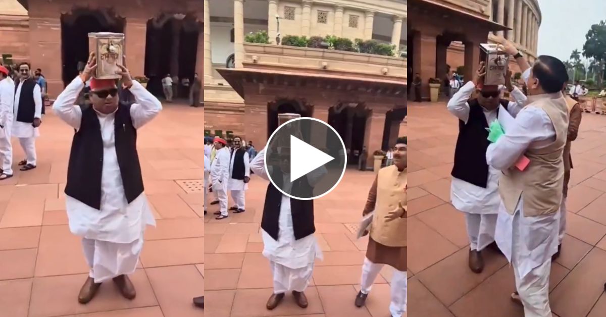 किसने चुराया चंदा पता कीजिए… संसद परिसर में सिर पर दानपात्र लिए खड़े रहे अयोध्या सांसद, नजर चुराकर जाते दिखे भाजपाई