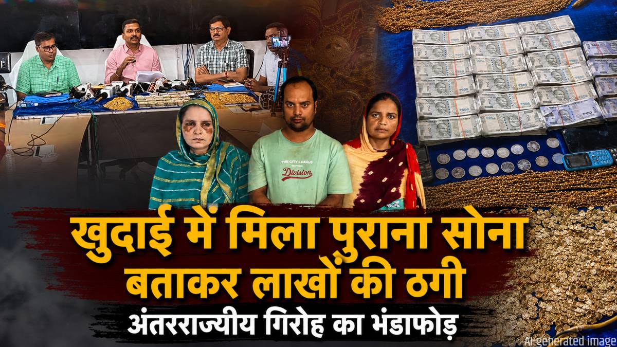 असली सोने का सैंपल दिखाकर जीतते थे भरोसा: अंतरराज्यीय ठग गिरोह का भंडाफोड़, सोना बताकर पीतल के हार बेचने वाले यूपी के 3 आरोपी गिरफ्तार